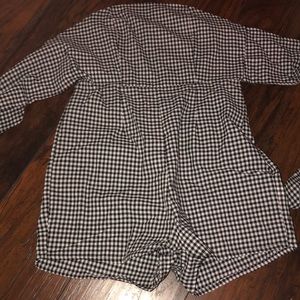 plaid one piece romper